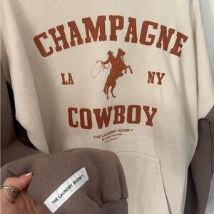 The Laundry Room Cowboy Hoodie in Cream and Brown